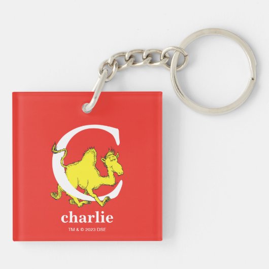 Dr. Seuss ABC: Letter C - White | Jouw namen toevo Sleutelhanger (Achterkant)