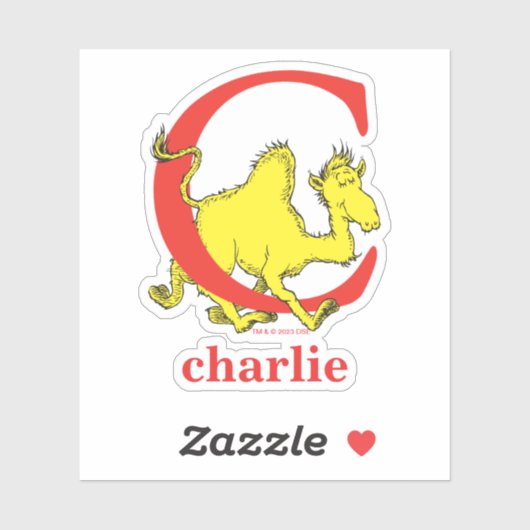 Dr. Seuss ABC: Letter C - White | Jouw namen toevo Sticker (Vel)