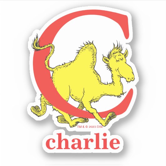 Dr. Seuss ABC: Letter C - White | Jouw namen toevo Sticker (Voorkant)