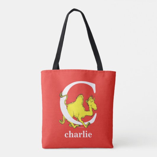Dr. Seuss ABC: Letter C - White | Jouw namen toevo Tote Bag (Achterkant)