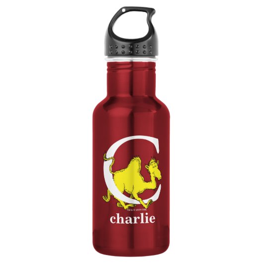 Dr. Seuss ABC: Letter C - White | Jouw namen toevo Waterfles (Voorkant)