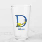 Dr. Seuss ABC: Letter D - Blue | Jouw namen toevoe Glas (Voorkant)