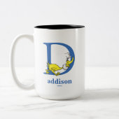 Dr. Seuss ABC: Letter D - Blue | Jouw namen toevoe Tweekleurige Koffiemok (Links)
