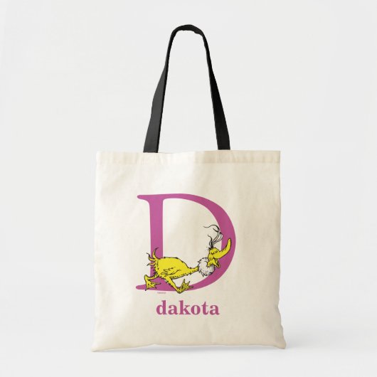 Dr. Seuss ABC: Letter D - Paars | Jouw namen toevo Tote Bag (Voorkant)
