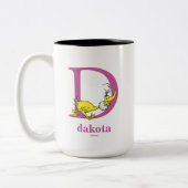 Dr. Seuss ABC: Letter D - Paars | Jouw namen toevo Tweekleurige Koffiemok (Links)