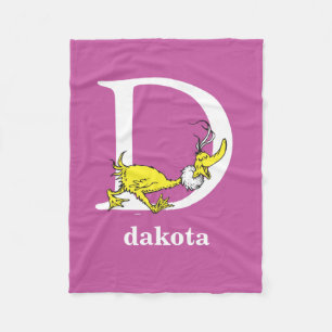 Dr. Seuss ABC: Letter D - White   Jouw namen toevo Fleece Deken