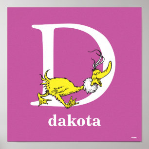 Dr. Seuss ABC: Letter D - White   Jouw namen toevo Poster