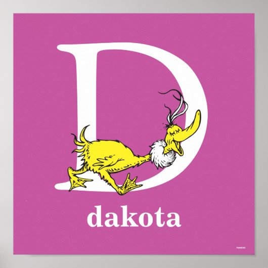 Dr. Seuss ABC: Letter D - White | Jouw namen toevo Poster (Voorkant)