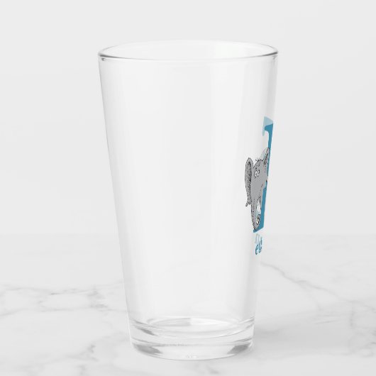 Dr. Seuss ABC: Letter E - Blue | Jouw namen toevoe Glas (Rechts)