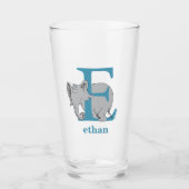 Dr. Seuss ABC: Letter E - Blue | Jouw namen toevoe Glas (Voorkant)