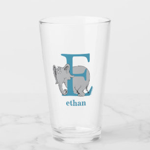 Dr. Seuss ABC: Letter E - Blue   Jouw namen toevoe Glas