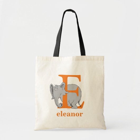 Dr. Seuss ABC: Letter E - Oranje | Jouw namen toev Tote Bag (Voorkant)