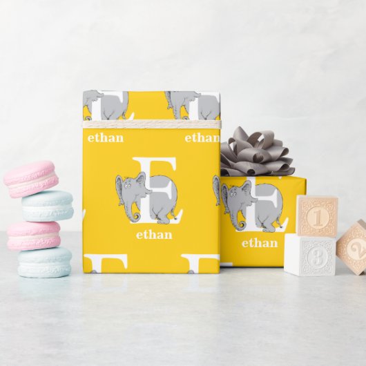 Dr. Seuss ABC: Letter E - White | Jouw namen toevo Cadeaupapier (Baby Shower)