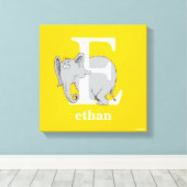 Dr. Seuss ABC: Letter E - White | Jouw namen toevo Canvas Afdruk (Insitu (Houten vloer))