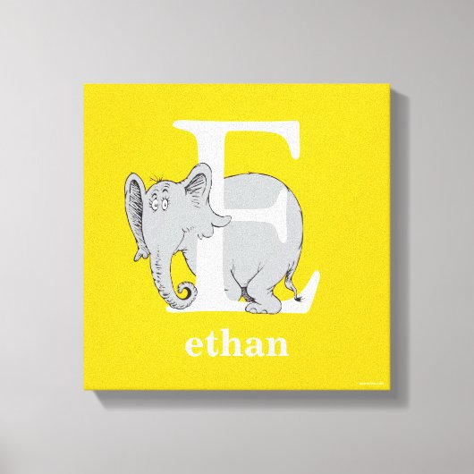 Dr. Seuss ABC: Letter E - White | Jouw namen toevo Canvas Afdruk (Voorkant)