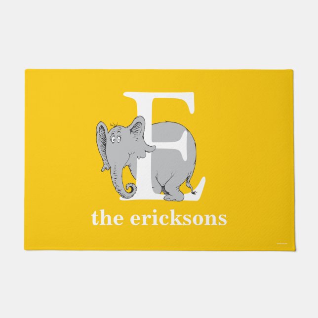 Dr. Seuss ABC: Letter E - White | Jouw namen toevo Deurmat (Voorkant)
