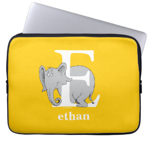 Dr. Seuss ABC: Letter E - White Jouw namen toevo Laptop Sleeve