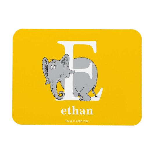 Dr. Seuss ABC: Letter E - White | Jouw namen toevo Magneet (Horizontaal)