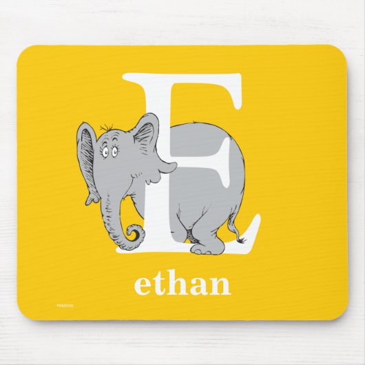 Dr. Seuss ABC: Letter E - White | Jouw namen toevo Muismat (Voorkant)