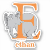 Dr. Seuss ABC: Letter E - White | Jouw namen toevo Sticker (Voorkant)