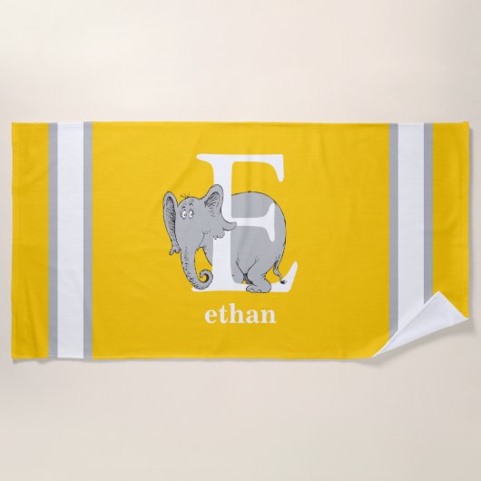 Dr. Seuss ABC: Letter E - White | Jouw namen toevo Strandlaken (Voorkant)