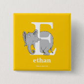 Dr. Seuss ABC: Letter E - White | Jouw namen toevo Vierkante Button 5,1 Cm (Voorkant)