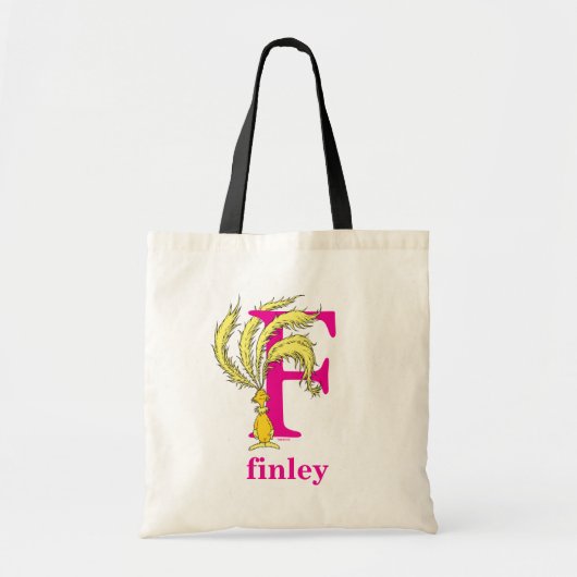 Dr. Seuss ABC: Letter F - Roze | Jouw namen toevoe Tote Bag (Voorkant)
