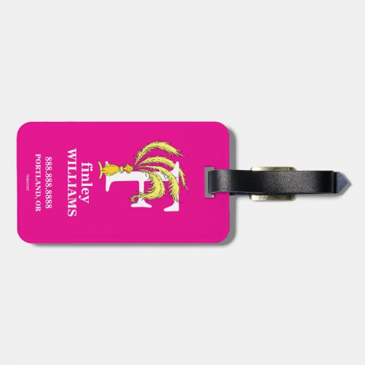 Dr. Seuss ABC: Letter F - White | Jouw namen toevo Bagagelabel (Achterkant horizontaal)