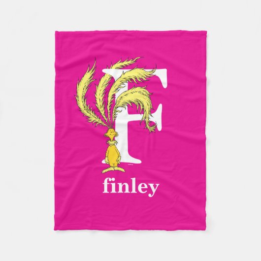 Dr. Seuss ABC: Letter F - White | Jouw namen toevo Fleece Deken (Voorkant)