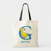 Dr. Seuss ABC: Letter G - Blue | Jouw namen toevoe Tote Bag (Voorkant)