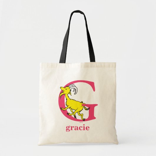 Dr. Seuss ABC: Letter G - Roze | Jouw namen toevoe Tote Bag (Voorkant)