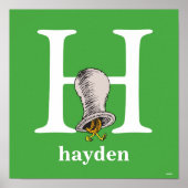 Dr. Seuss ABC: Letter H - White | Jouw namen toevo Poster (Voorkant)