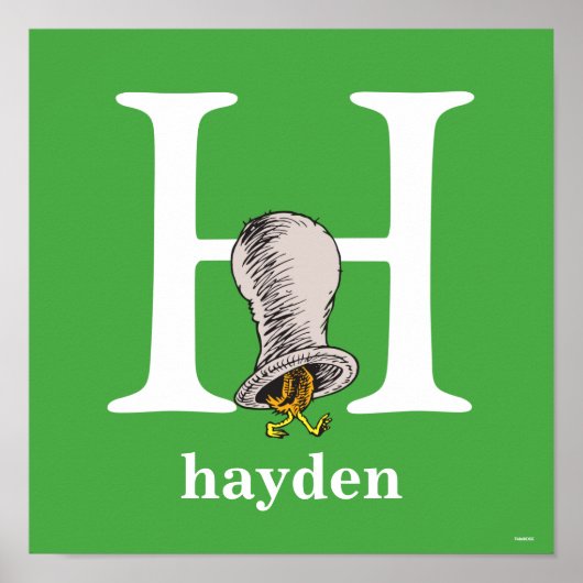 Dr. Seuss ABC: Letter H - White | Jouw namen toevo Poster (Voorkant)