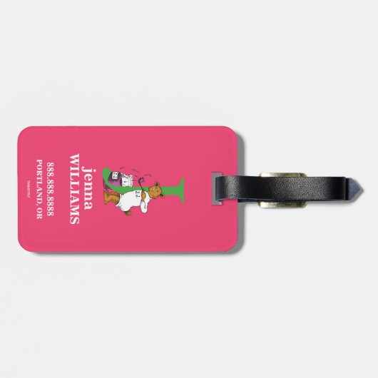 Dr. Seuss ABC: Letter J - White | Jouw namen toevo Bagagelabel (Achterkant horizontaal)