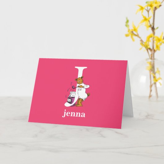 Dr. Seuss ABC: Letter J - White | Jouw namen toevo Kaart (Gele Bloem)