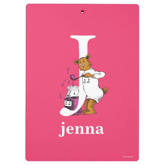 Dr. Seuss ABC: Letter J - White | Jouw namen toevo Klembord (Achterkant)