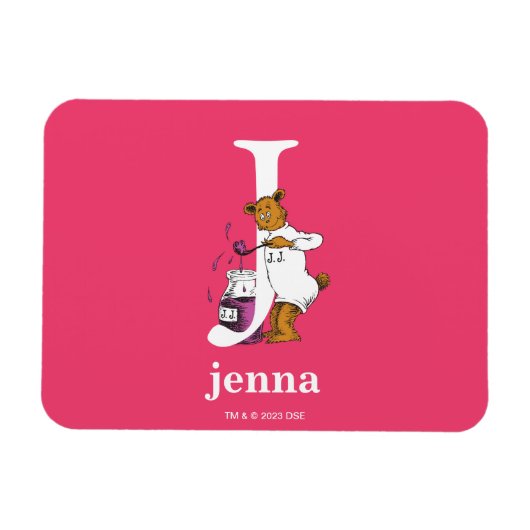Dr. Seuss ABC: Letter J - White | Jouw namen toevo Magneet (Horizontaal)