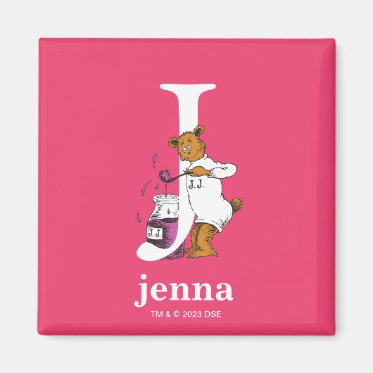 Dr. Seuss ABC: Letter J - White | Jouw namen toevo Magneet (Voorkant)