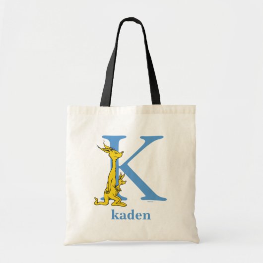 Dr. Seuss ABC: Letter K - Blue | Jouw namen toevoe Tote Bag (Voorkant)