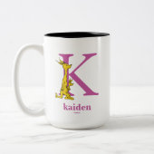 Dr. Seuss ABC: Letter K - Paars | Jouw namen toevo Tweekleurige Koffiemok (Links)