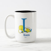 Dr. Seuss ABC: Letter L - Blue | Jouw namen toevoe Tweekleurige Koffiemok (Links)