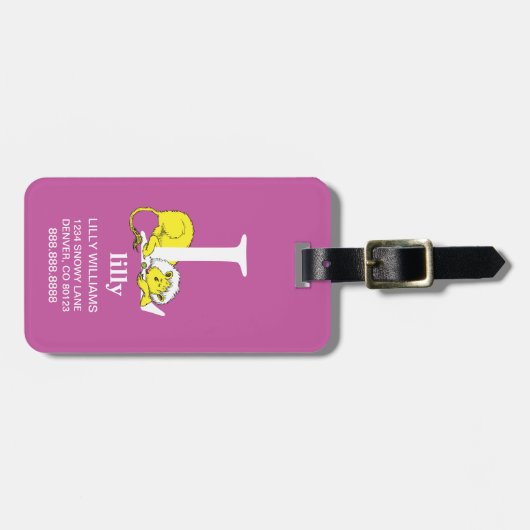 Dr. Seuss ABC: Letter L - White | Jouw namen toevo Bagagelabel (Voorkant horizontaal)