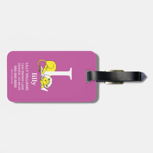 Dr. Seuss ABC: Letter L - White | Jouw namen toevo Bagagelabel (Achterkant horizontaal)