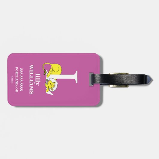 Dr. Seuss ABC: Letter L - White | Jouw namen toevo Bagagelabel (Achterkant horizontaal)