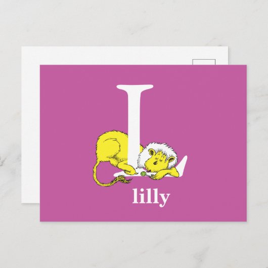 Dr. Seuss ABC: Letter L - White | Jouw namen toevo Briefkaart (Voorkant / Achterkant)