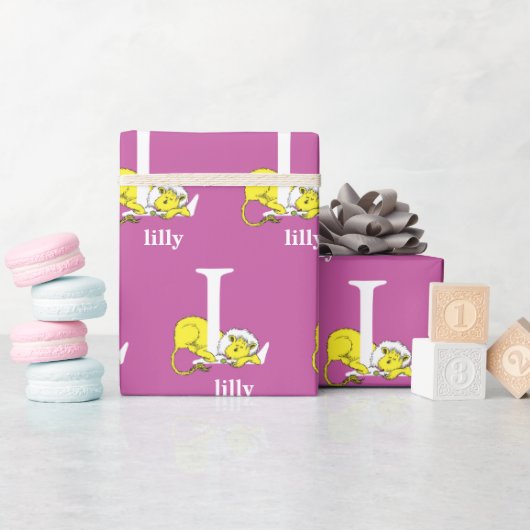 Dr. Seuss ABC: Letter L - White | Jouw namen toevo Cadeaupapier (Baby Shower)