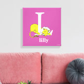 Dr. Seuss ABC: Letter L - White | Jouw namen toevo Canvas Afdruk (Insitu (Woonkamer))