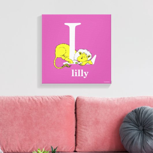 Dr. Seuss ABC: Letter L - White | Jouw namen toevo Canvas Afdruk (Insitu (Woonkamer))