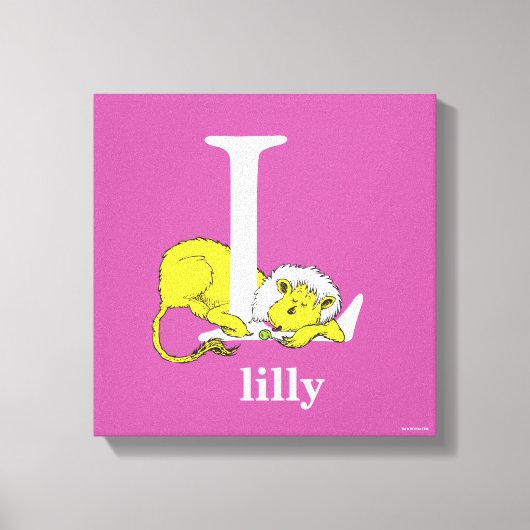 Dr. Seuss ABC: Letter L - White | Jouw namen toevo Canvas Afdruk (Voorkant)