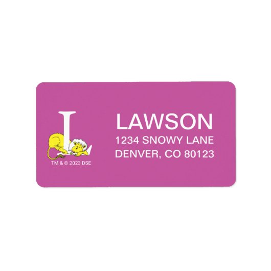 Dr. Seuss ABC: Letter L - White | Jouw namen toevo Etiket (Voorkant)